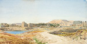 Lago sacro e rovine del tempio di Karnak, c.1907-10